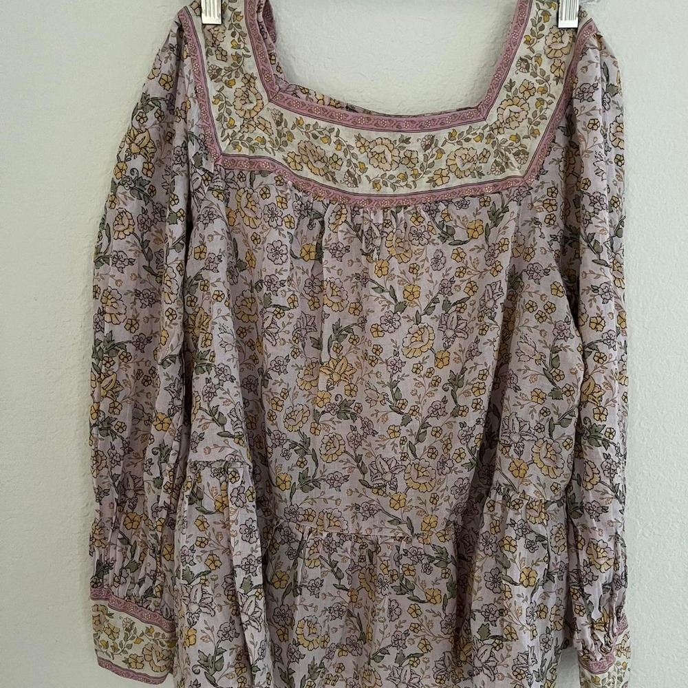 Boho Fairy American Eagle Floral Airy Peasant Small Blouse Cottagecore